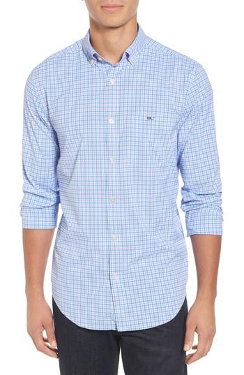 Men's Vineyard Vines Cone Peak Plaid Performance Sport Shirt - Purple
