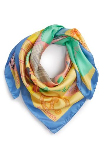 Women's Karen Mabon 'new York, New York' Silk Square Scarf, Size - Yellow