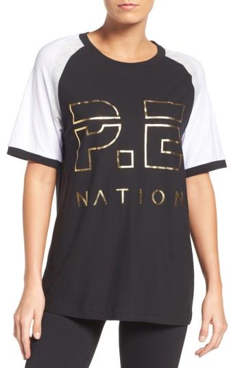 Women's P.e Nation One Time Raglan Tee - Black