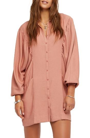 Women's Free People Fade Away Shirtdress - Coral