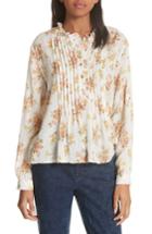 Women's La Vie Rebecca Taylor Madeleine Cotton Blend Blouse - Ivory