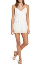 Women's Row A Smocked Waist Romper - Ivory