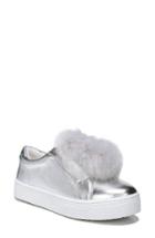 Women's Sam Edelman 'leya' Faux Fur Laceless Sneaker .5 M - Grey