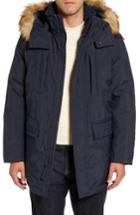 Men's Marc New York Down Jacket With Faux Fur Trim - Blue