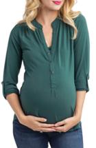 Women's Nom Maternity Amelie Snap Front Maternity/nursing Top - Green