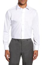 Men's Lorenzo Uomo Trim Fit Floral Dress Shirt .5 - 36 - White