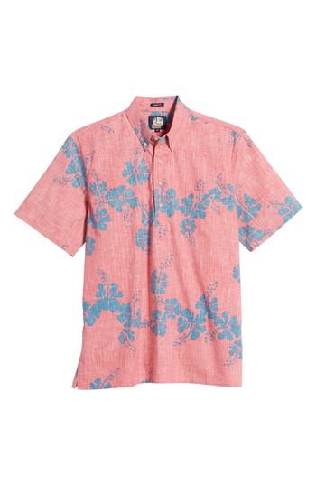 Men's Reyn Spooner 50th State Button Down Polo - Pink