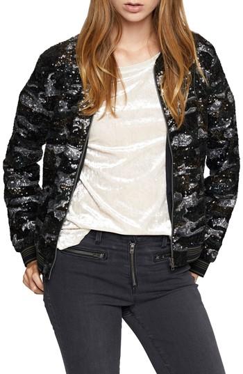 Women's Sanctuary Camo Sequins Bomber Jacket - Green