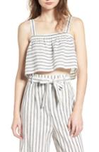 Women's Ten Sixty Sherman Stripe Linen & Cotton Crop Tank - Ivory