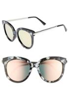 Women's Leith 50mm Flat Cat Eye Sunglasses - Black Acide Pink