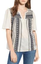 Women's Hinge Embroidered Top, Size - Ivory