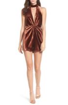 Women's 4si3nna Knotted Velvet Romper - Pink