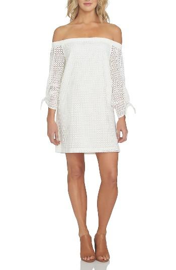 Women's 1.state Eyelet Cotton Off The Shoulder Dress