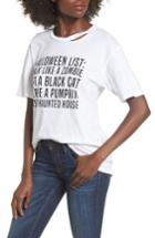 Women's Pst By Project Social T Halloween List Graphic Tee - White