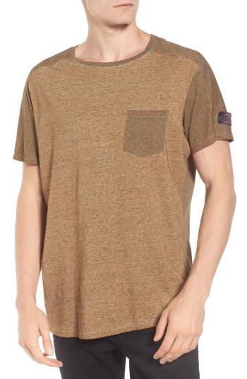 Men's Scotch & Soda Oil-washed Pocket T-shirt - Brown
