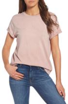 Women's Current/elliott The Rolled Sleeve Glitter Tee - Pink