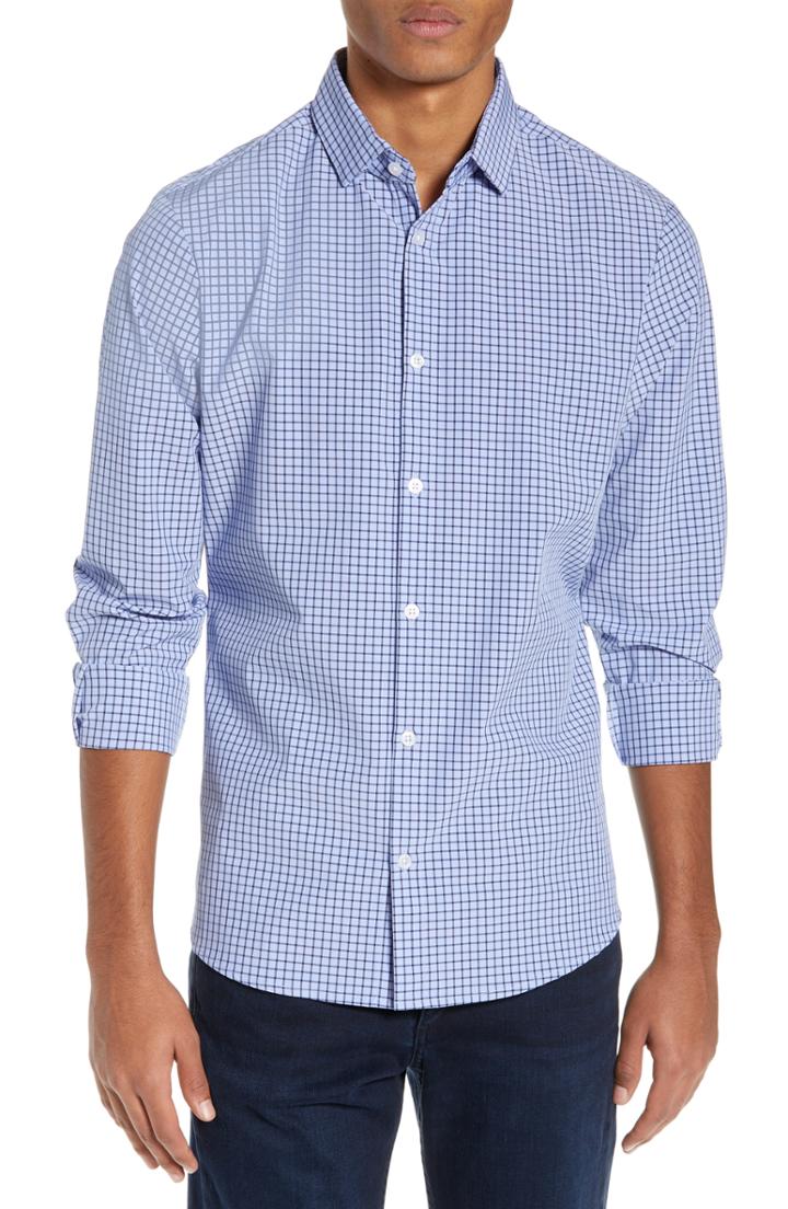 Men's Mizzen+main Willis Check Sport Shirt - Blue