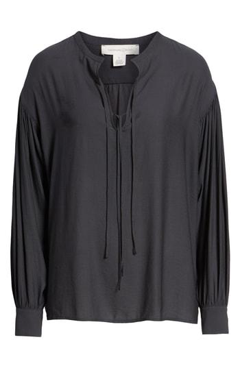 Women's Treasure & Bond Tie Front Shirt, Size - Grey
