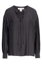 Women's Treasure & Bond Tie Front Shirt, Size - Grey