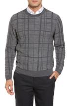 Men's Bobby Jones Tonal Grid Wool Sweater - Grey