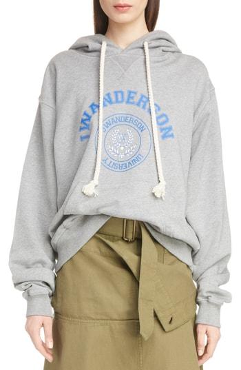 Women's J.w.anderson University Print Hoodie - Grey