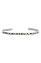 Women's Mantraband She Believed She Could Cuff