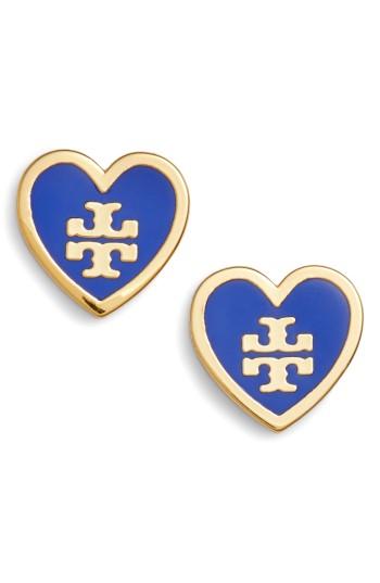 Women's Tory Burch Logo Heart Stud Earrings