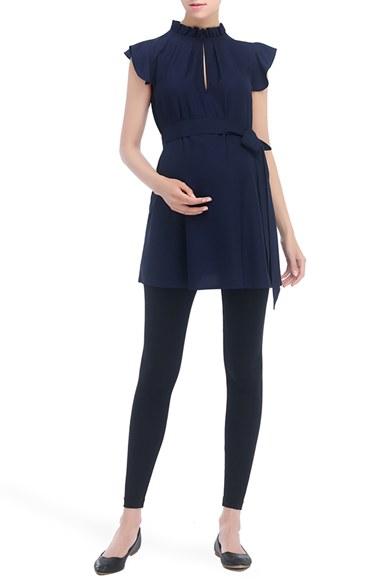 Women's Kimi And Kai Karlena Flutter Sleeve Belted Maternity Top