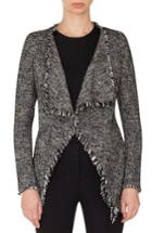 Women's Akris Punto Drape Front Tweed Jacket - Black