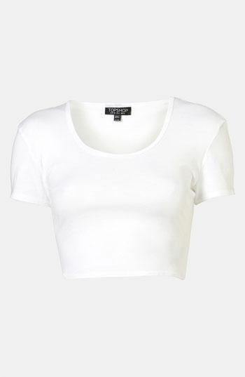Topshop Crop Tee White