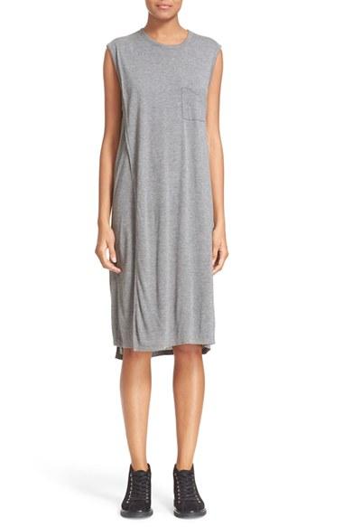 Women's T By Alexander Wang Overlap T-shirt Dress - Grey