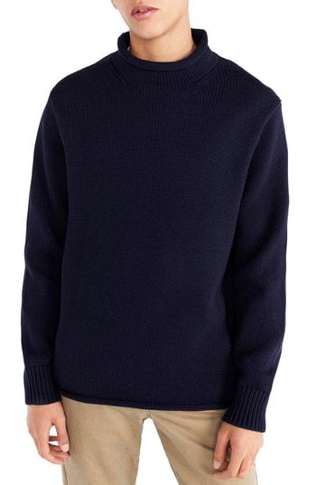 Men's J.crew 1988 Rollneck(tm) Cotton Sweater - Blue