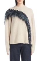 Women's Dries Van Noten Raffia Fringe Sweater - Ivory