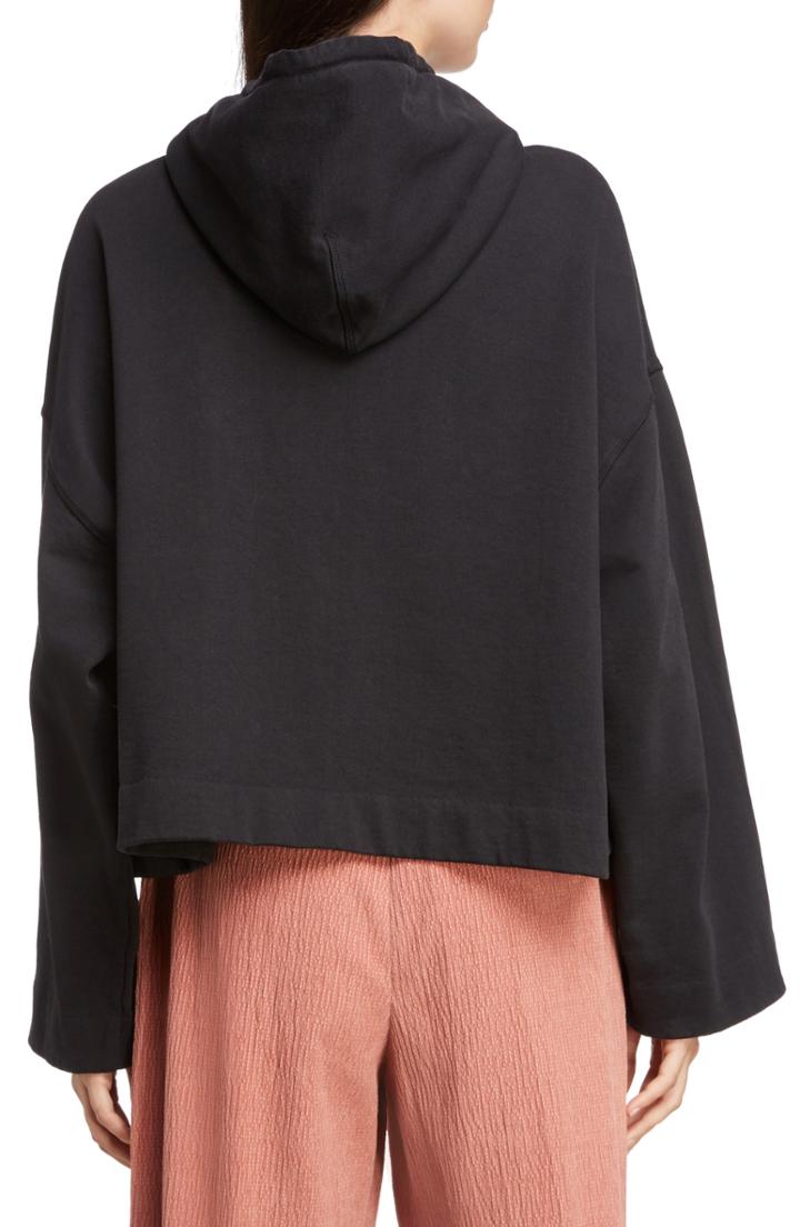 Women's Acne Studios Joghy Embossed Logo Crop Hoodie - Black