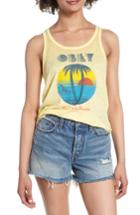 Women's Obey Problems In Paradise Graphic Tank - Yellow