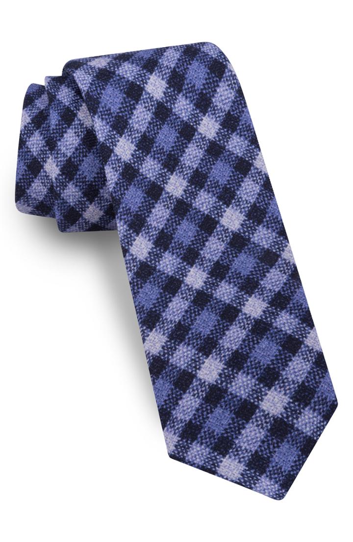 Men's Ted Baker London Plaid Wool Tie, Size - Blue