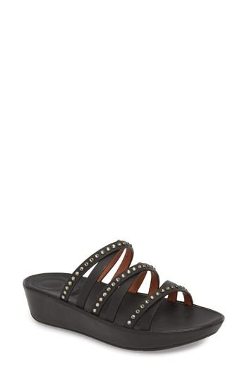 Women's Fitflop Linny Crystal Slide Sandal M - Black
