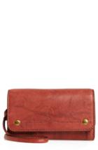 Women's Frye Campus Rivet Leather Smartphone Wallet With Crossbody Strap - Red