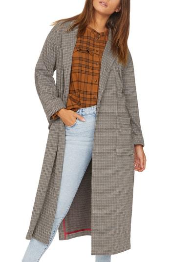 Women's Sanctuary Bespoke Plaid Duster Jacket - Grey