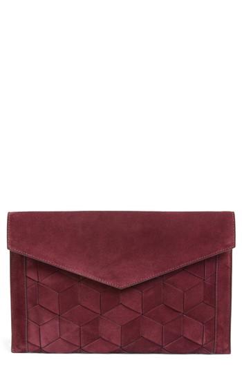 Welden Mingle Woven Calfskin Suede Clutch -