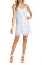 Women's Bb Dakota Pinstripe Cotton Lace Shift Dress - White