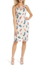 Women's Adrianna Papell Embroidered Chantilly Lace Sheath Dress - Ivory