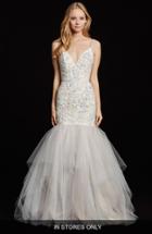 Women's Hayley Paige 'honor' Embellished V-neck Mermaid Gown