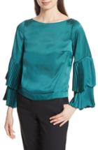 Women's Tracy Reese Pleated Bell Sleeve Boxy Blouse - Blue/green