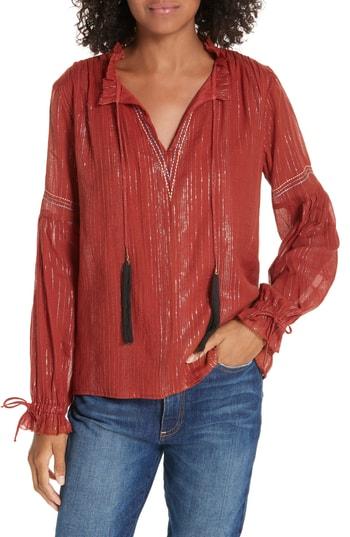 Women's Dolan Silk Peasant Blouse