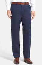 Men's Nordstrom Men's Shop 'classic' Smartcare(tm) Relaxed Fit Flat Front Cotton Pants X 32 - Blue (online Only)