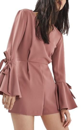 Women's Topshop Trumpet Sleeve Romper