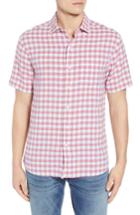 Men's Tommy Bahama Gingham Del Toro Linen Blend Sport Shirt - Orange