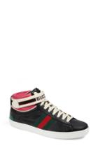 Women's Gucci New Ace High Top Sneaker With Genuine Snakeskin Trim Us / 40eu - Black