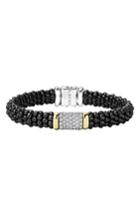Women's Lagos Black Caviar Diamond Pave Rope Bracelet